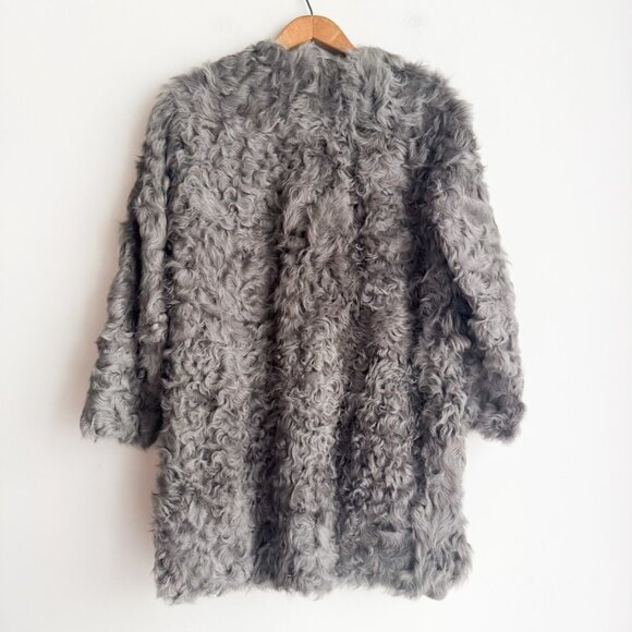Vintage Gray Mongolian Curly Lamb Short Jacket S - Picture 3 of 7